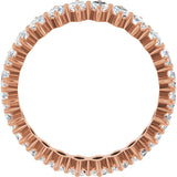 14K Gold Marquise Natural Diamond Shared-Prong Eternity Band – 4.5x2.5 mm Stones - Rose Gold - view 2