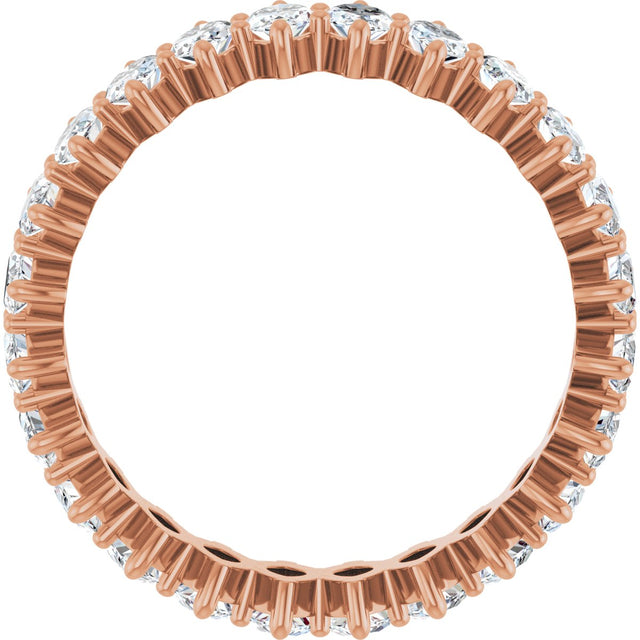 14K Gold Marquise Lab-Grown Diamond Shared-Prong Eternity Band – 4.5x2.5 mm Stones - Rose Gold - view 2