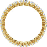14K Gold Marquise Natural Diamond Shared-Prong Eternity Band – 4.5x2.5 mm Stones - Yellow Gold - view 2