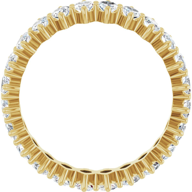 14K Gold Marquise Lab-Grown Diamond Shared-Prong Eternity Band – 4.5x2.5 mm Stones - Yellow Gold - view 2