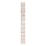 10K Gold Round Natural Diamond Shared-Prong Eternity Band – 2 mm Stones - Rose Gold - view 4