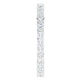 10K Gold Round Natural Diamond Shared-Prong Eternity Band – 2 mm Stones - White Gold - view 4