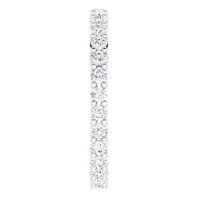 10K Gold Round Natural Diamond Shared-Prong Eternity Band – 2 mm Stones - White Gold - view 4