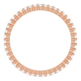 10K Gold Round Lab-Grown Diamond Shared-Prong Eternity Band – 1.3 mm Stones - Rose Gold - view 2