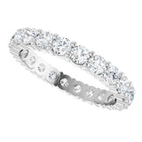 10K Gold Round Lab-Grown Diamond Shared-Prong Eternity Band – 2.75 mm Stones - White Gold - view 5