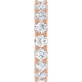 14K Gold Round Lab-Grown Diamond Shared-Prong Eternity Band – 3.5 mm Stones - Rose Gold - view 4