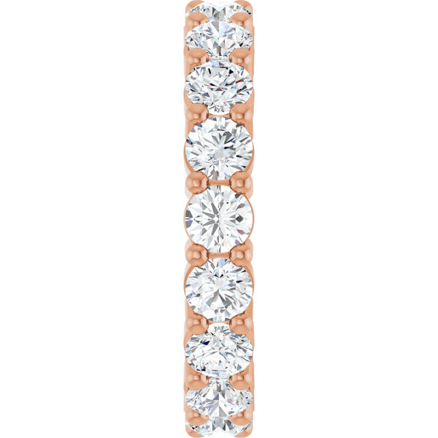 14K Gold Round Lab-Grown Diamond Shared-Prong Eternity Band – 3.5 mm Stones - Rose Gold - view 4
