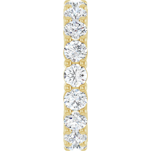 14K Gold Round Lab-Grown Diamond Shared-Prong Eternity Band – 3.5 mm Stones - Yellow Gold - view 4
