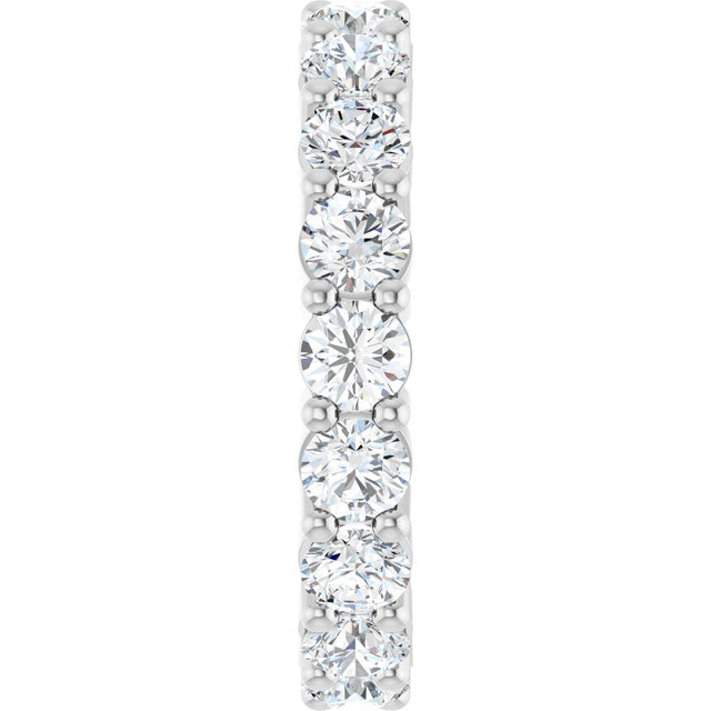 10K Gold Round Lab-Grown Diamond Shared-Prong Eternity Band – 3.5 mm Stones - White Gold - view 4