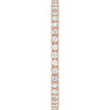 10K Gold Round Lab-Grown Diamond Shared-Prong Eternity Band – 1.3 mm Stones - Rose Gold - view 4