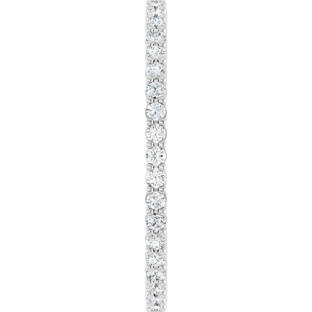 10K Gold Round Natural Diamond Shared-Prong Eternity Band – 1.3 mm Stones - White Gold - view 4