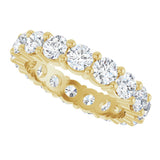 14K Gold Round Lab-Grown Diamond Shared-Prong Eternity Band – 3.8 mm Stones - Yellow Gold - view 5