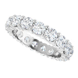 10K Gold Round Natural Diamond Shared-Prong Eternity Band – 3.8 mm Stones - White Gold - view 5