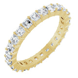 14K Gold Asscher Lab-Grown Diamond Shared-Prong Eternity Band – 2.3x2.3 mm Stones - Yellow Gold