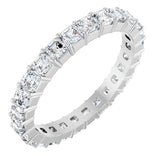 Platinum Asscher Lab-Grown Diamond Shared-Prong Eternity Band – 2.3x2.3 mm Stones