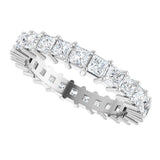 10K Gold Square Lab-Grown Diamond Shared-Prong Eternity Band – 2.5x2.5 mm Stones - White Gold - view 5