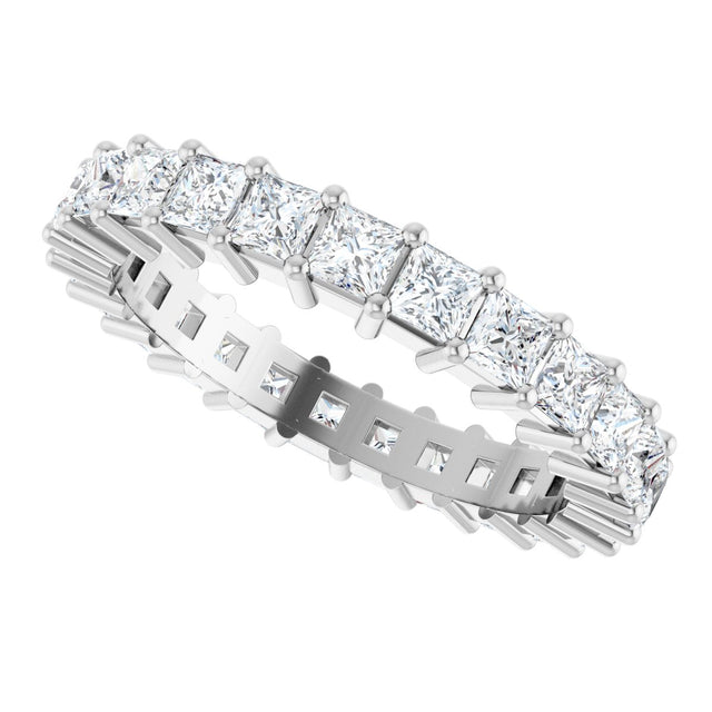 10K Gold Square Natural Diamond Shared-Prong Eternity Band – 2.5x2.5 mm Stones - White Gold - view 5