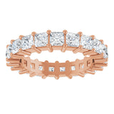 10K Gold Square Lab-Grown Diamond Shared-Prong Eternity Band – 3x3 mm Stones - Rose Gold - view 3