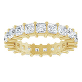 14K Gold Square Lab-Grown Diamond Shared-Prong Eternity Band – 3x3 mm Stones - Yellow Gold - view 3