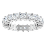 10K Gold Square Natural Diamond Shared-Prong Eternity Band – 3x3 mm Stones - White Gold - view 3