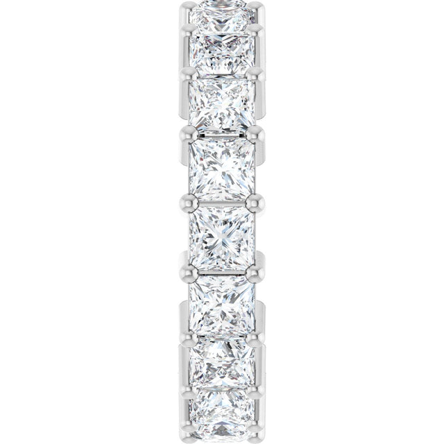 10K Gold Square Natural Diamond Shared-Prong Eternity Band – 3.5x3.5 mm Stones - White Gold - view 4