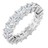 10K Gold Square Natural Diamond Shared-Prong Eternity Band – 3.25x3.25 mm Stones - White Gold