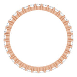 10K Gold Round Lab-Grown Diamond Shared-Prong Eternity Band – 1.75 mm Stones - Rose Gold - view 2