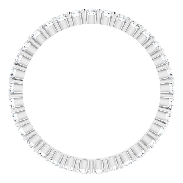 10K Gold Round Natural Diamond Shared-Prong Eternity Band – 1.75 mm Stones - White Gold - view 2