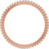 10K Gold Round Natural Diamond Shared-Prong Eternity Band – 1 mm Stones - Rose Gold - view 2