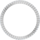 10K Gold Round Lab-Grown Diamond Shared-Prong Eternity Band – 1 mm Stones - White Gold - view 2