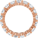 10K Gold Round Natural Diamond Shared-Prong Eternity Band – 3.75 mm Stones - Rose Gold - view 2