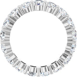 10K Gold Round Natural Diamond Shared-Prong Eternity Band – 3.75 mm Stones - White Gold - view 2