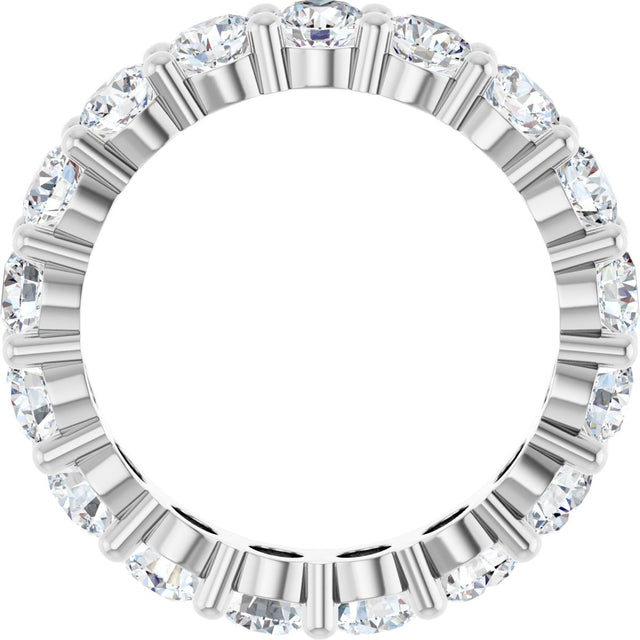 10K Gold Round Natural Diamond Shared-Prong Eternity Band – 3.75 mm Stones - White Gold - view 2