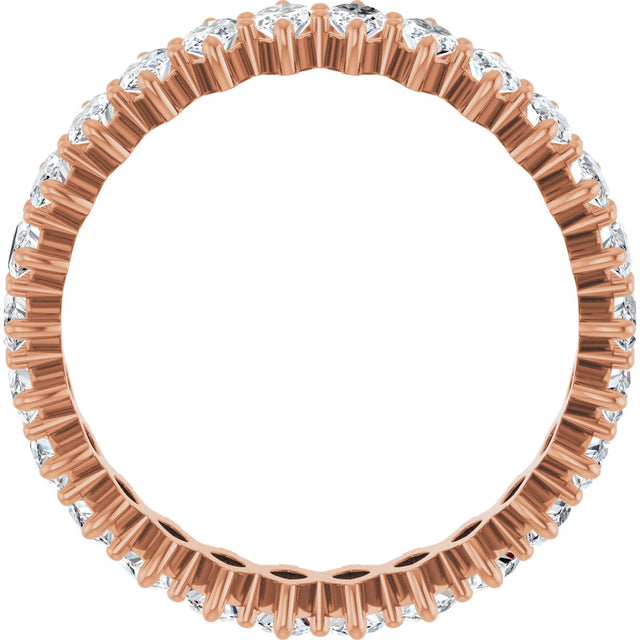 14K Gold Marquise Lab-Grown Diamond Shared-Prong Eternity Band – 4.25x2.25 mm Stones - Rose Gold - view 2