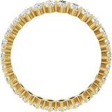 14K Gold Marquise Natural Diamond Shared-Prong Eternity Band – 4.25x2.25 mm Stones - Yellow Gold - view 2