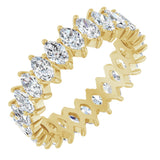 14K Gold Marquise Lab-Grown Diamond Shared-Prong Eternity Band – 4.5x2.5 mm Stones - Yellow Gold