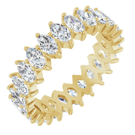 14K Gold Marquise Lab-Grown Diamond Shared-Prong Eternity Band – 4.5x2.5 mm Stones - Yellow Gold