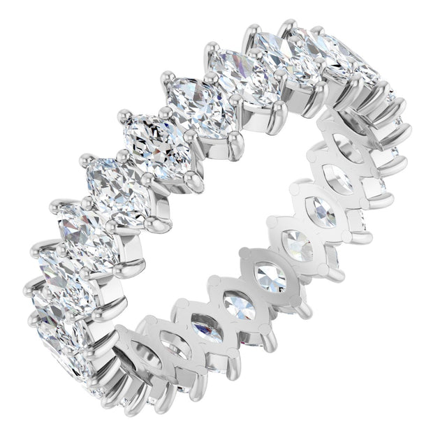 Platinum Marquise Natural Diamond Shared-Prong Eternity Band – 4.5x2.5 mm Stones
