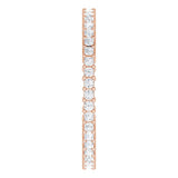 10K Gold Square Lab-Grown Diamond Shared-Prong Eternity Band – 1.25x1.25 mm Stones - Rose Gold - view 4