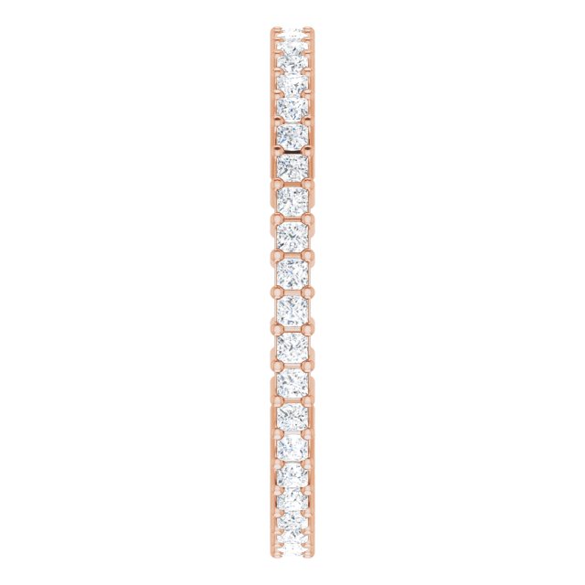 10K Gold Square Natural Diamond Shared-Prong Eternity Band – 1.25x1.25 mm Stones - Rose Gold - view 4