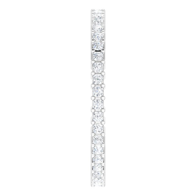 10K Gold Square Lab-Grown Diamond Shared-Prong Eternity Band – 1.25x1.25 mm Stones - White Gold - view 4