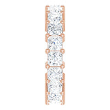 10K Gold Square Lab-Grown Diamond Shared-Prong Eternity Band – 3.5x3.5 mm Stones - Rose Gold - view 4