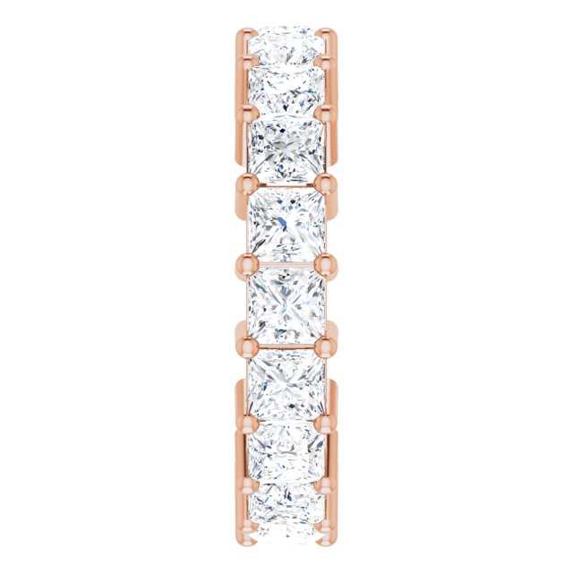10K Gold Square Lab-Grown Diamond Shared-Prong Eternity Band – 3.5x3.5 mm Stones - Rose Gold - view 4