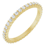 14K Gold Round Natural Diamond Shared-Prong Eternity Band – 1.5 mm Stones - Yellow Gold