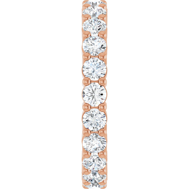 10K Gold Round Lab-Grown Diamond Shared-Prong Eternity Band – 2.75 mm Stones - Rose Gold - view 4