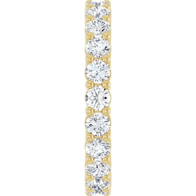 14K Gold Round Lab-Grown Diamond Shared-Prong Eternity Band – 2.75 mm Stones - Yellow Gold - view 4