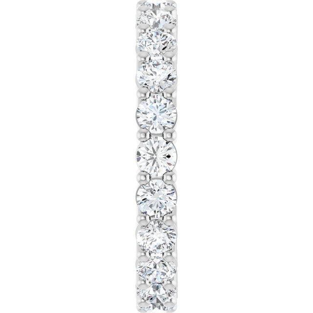 10K Gold Round Lab-Grown Diamond Shared-Prong Eternity Band – 2.75 mm Stones - White Gold - view 4
