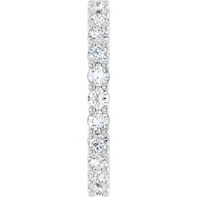 10K Gold Round Natural Diamond Shared-Prong Eternity Band – 2.25 mm Stones - White Gold - view 4