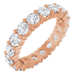 10K Gold Round Lab-Grown Diamond Shared-Prong Eternity Band – 3.5 mm Stones - Rose Gold
