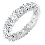 10K Gold Round Natural Diamond Shared-Prong Eternity Band – 3.5 mm Stones - White Gold